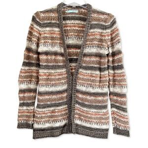 Maurices Autumn Multicolor Striped Open Front Cardigan Sweater SZ XS